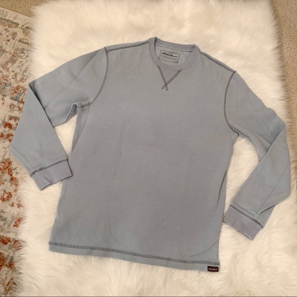 Eddie Bauer Quartz Trail Long-Sleeve Thermal Crewneck Shirt Waffle knit Mens S - Picture 2 of 10